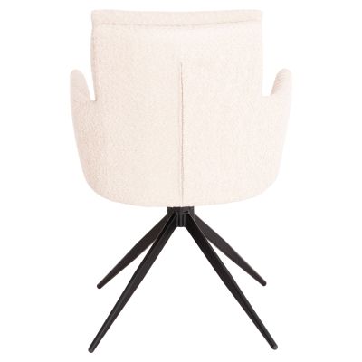 DINING ARMCHAIR SWIVEL BLANS HM9942.07 BEIGE BOUCLE FABRIC-METAL LEGS 62x60x90Hcm.