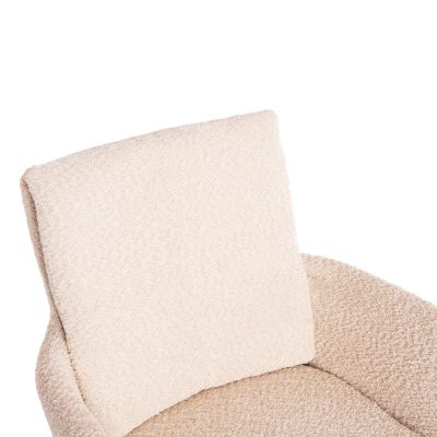DINING ARMCHAIR SWIVEL BLANS HM9942.07 BEIGE BOUCLE FABRIC-METAL LEGS 62x60x90Hcm.
