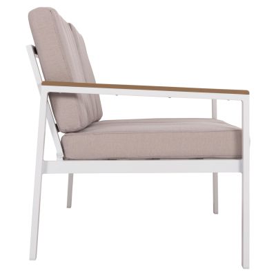 OUTDOOR 2-SEATER SOFA SAFIN HM6279.01 ALUMINUM IN WHITE-BEIGE CUSHIONS 140x70x77Hcm.