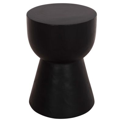 ROUND STOOL MAMBA HM9901.12 SOLID SUAR WOOD IN BLACK COLOR Φ30x45Hcm.