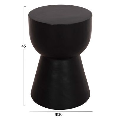 ROUND STOOL MAMBA HM9901.12 SOLID SUAR WOOD IN BLACK COLOR Φ30x45Hcm.