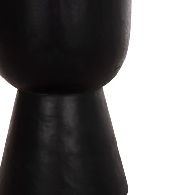 ROUND STOOL MAMBA HM9901.12 SOLID SUAR WOOD IN BLACK COLOR Φ30x45Hcm.