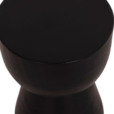 ROUND STOOL MAMBA HM9901.12 SOLID SUAR WOOD IN BLACK COLOR Φ30x45Hcm.