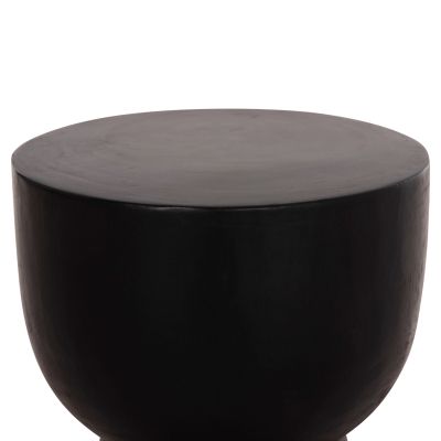 ROUND STOOL MAMBA HM9901.12 SOLID SUAR WOOD IN BLACK COLOR Φ30x45Hcm.