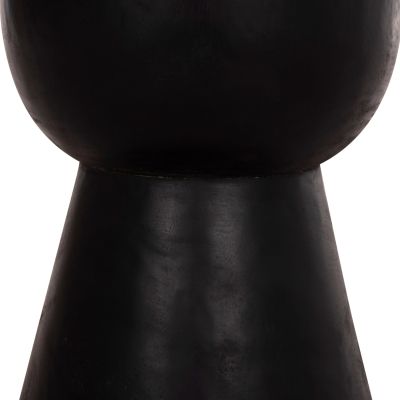 ROUND STOOL MAMBA HM9901.12 SOLID SUAR WOOD IN BLACK COLOR Φ30x45Hcm.