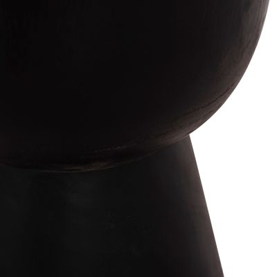 ROUND STOOL MAMBA HM9901.12 SOLID SUAR WOOD IN BLACK COLOR Φ30x45Hcm.
