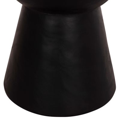 ROUND STOOL MAMBA HM9901.12 SOLID SUAR WOOD IN BLACK COLOR Φ30x45Hcm.