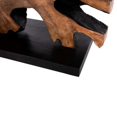 CONSOLE HM9356 SOLID TEAK NATURAL-BLACK 150X40X80H