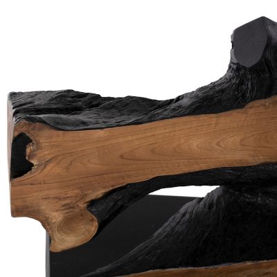 CONSOLE HM9356 SOLID TEAK NATURAL-BLACK 150X40X80H