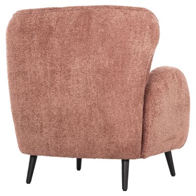 КРЕСЛО KRYLY HM9593.02 РОЗОВ ПЛАТ ОТ БУКЛЕ-ЧЕРНИ ДЪРВЕНИ КРАКА 83x87x89Hcm.