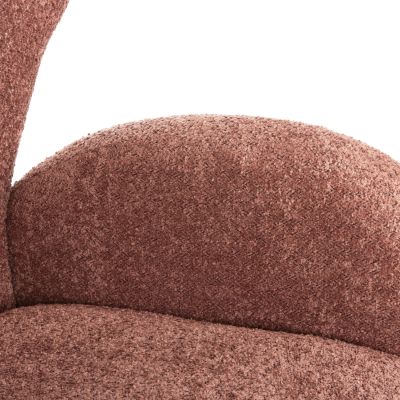 КРЕСЛО KRYLY HM9593.02 РОЗОВ ПЛАТ ОТ БУКЛЕ-ЧЕРНИ ДЪРВЕНИ КРАКА 83x87x89Hcm.