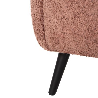 КРЕСЛО KRYLY HM9593.02 РОЗОВ ПЛАТ ОТ БУКЛЕ-ЧЕРНИ ДЪРВЕНИ КРАКА 83x87x89Hcm.