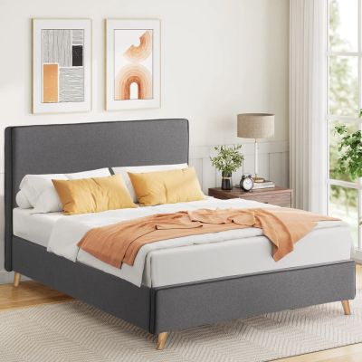 BED WITH MATTRESS MAYLIN HM21281.03 GREY FABRIC--FOR MATTRESS 120x200cm