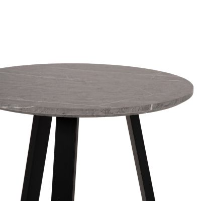 ПОМОЩНА МАСА HM9587.02 MDF СИВ МРАМОР-ЧЕРНА МЕТАЛНА ОСНОВА Φ45x55Hcm.