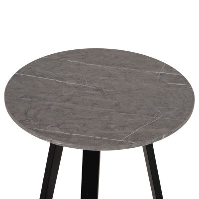 ПОМОЩНА МАСА HM9587.02 MDF СИВ МРАМОР-ЧЕРНА МЕТАЛНА ОСНОВА Φ45x55Hcm.