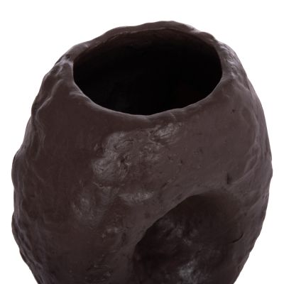 DECORATIVE TABLE VASE NAMENTIS HM4673.07S TERRACOTA IN CHOCOLATE COLOR--22x13x28Hcm.
