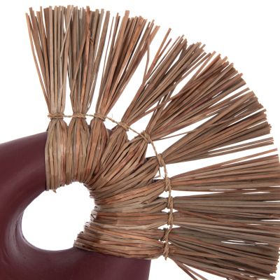 TABLE DECORATIVE VASE ALICA2 HM4671.06 TERRACOTA IN MAROON RED & GRASS--44x18x50Hcm.