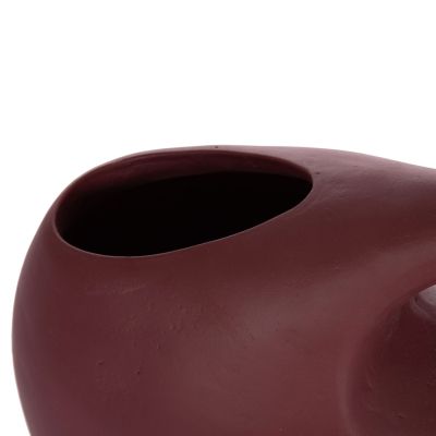 TABLE DECORATIVE VASE ALICA2 HM4671.06 TERRACOTA IN MAROON RED & GRASS--44x18x50Hcm.