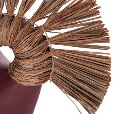 TABLE DECORATIVE VASE ALICA2 HM4671.06 TERRACOTA IN MAROON RED & GRASS--44x18x50Hcm.