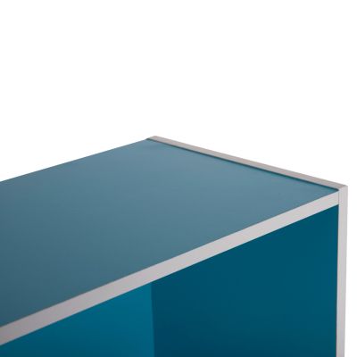 WALL SHELF RACK CUBICON HM9941.05 MELAMINE IN BLUE-WHITE 38,5x23,5x80Hcm.