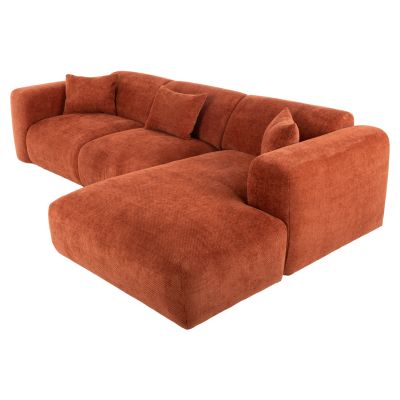 CORNER SOFA BRICKEN HM3275.03R BRICK RED FABRIC 110-282x98-160x72Hcm.
