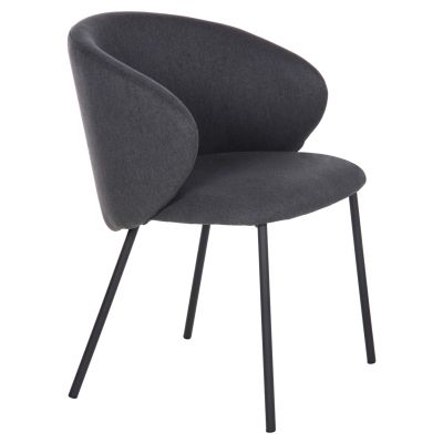 ТРАПЕЗЕН СТОЛ ISIAH HM9615.01 СИВ ДАМАС-ЧЕРНИ МЕТАЛНИ КРАКА 56x56x76Hсм.