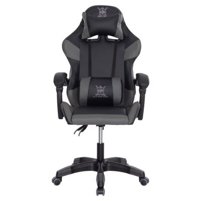 Геймърско кресло DARREN HM1203.10 ЧЕРНО-СИВО PVC & НАЙЛОН 51x49x125Hcm.