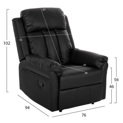 ARMCHAIR MASSAGE HAPPER HM9785.11 BLACK PU LEATHER 76x94x102Hcm.