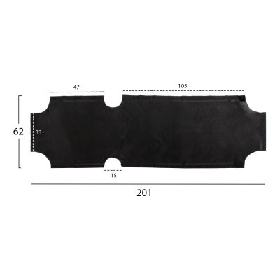 REPLACEMENT TEXTILENE COVER HM5072.90 600gr/m2 2x1 FOR CLASSIC SUNBEDS IN BLACK
