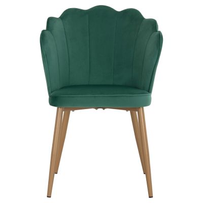 СТОЛ HM8737.03 КАДИФЕНО ЗЕЛЕН С МЕТАЛНА ЗЛАТНА КОНСТРУКЦИЯ 48x48x85 см.