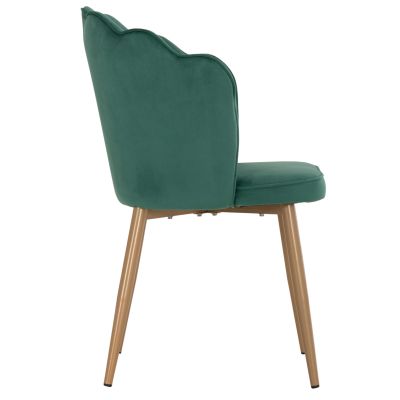 СТОЛ HM8737.03 КАДИФЕНО ЗЕЛЕН С МЕТАЛНА ЗЛАТНА КОНСТРУКЦИЯ 48x48x85 см.