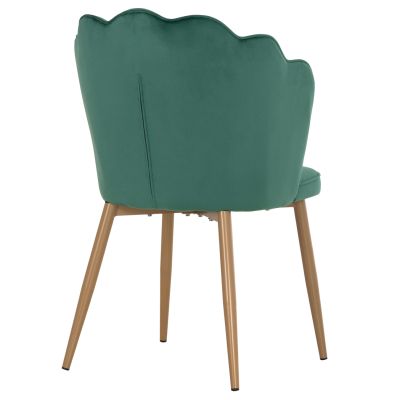 СТОЛ HM8737.03 КАДИФЕНО ЗЕЛЕН С МЕТАЛНА ЗЛАТНА КОНСТРУКЦИЯ 48x48x85 см.