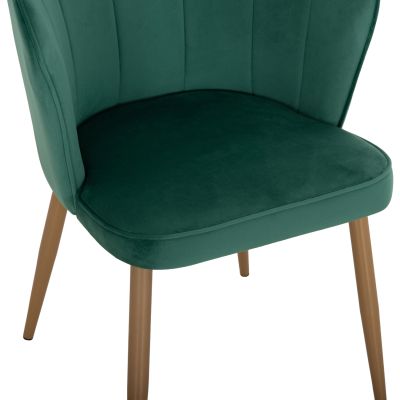 СТОЛ HM8737.03 КАДИФЕНО ЗЕЛЕН С МЕТАЛНА ЗЛАТНА КОНСТРУКЦИЯ 48x48x85 см.