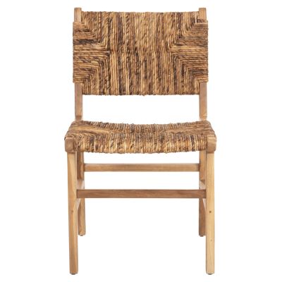 СТОЛ HM9399.11 ТИКОВО ДЪРВО С МАТИРАНЕ НА СЛАМА НА ОБЛЕГАЛКАТА И СЕДАЛКАТА НАТУРАЛЕН ЦВЯТ 51x60,5x88Hcm