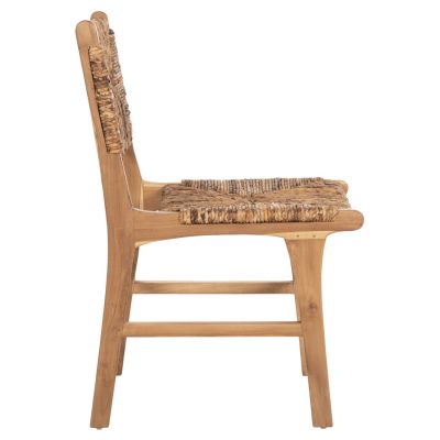 СТОЛ HM9399.11 ТИКОВО ДЪРВО С МАТИРАНЕ НА СЛАМА НА ОБЛЕГАЛКАТА И СЕДАЛКАТА НАТУРАЛЕН ЦВЯТ 51x60,5x88Hcm