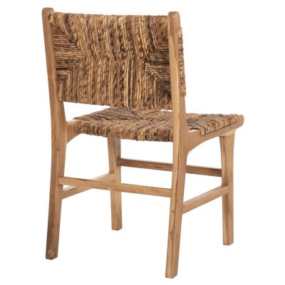 СТОЛ HM9399.11 ТИКОВО ДЪРВО С МАТИРАНЕ НА СЛАМА НА ОБЛЕГАЛКАТА И СЕДАЛКАТА НАТУРАЛЕН ЦВЯТ 51x60,5x88Hcm