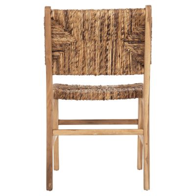 СТОЛ HM9399.11 ТИКОВО ДЪРВО С МАТИРАНЕ НА СЛАМА НА ОБЛЕГАЛКАТА И СЕДАЛКАТА НАТУРАЛЕН ЦВЯТ 51x60,5x88Hcm