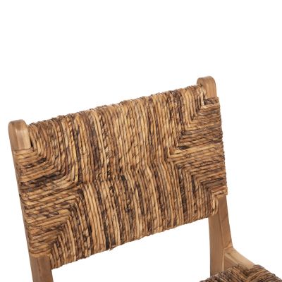 СТОЛ HM9399.11 ТИКОВО ДЪРВО С МАТИРАНЕ НА СЛАМА НА ОБЛЕГАЛКАТА И СЕДАЛКАТА НАТУРАЛЕН ЦВЯТ 51x60,5x88Hcm