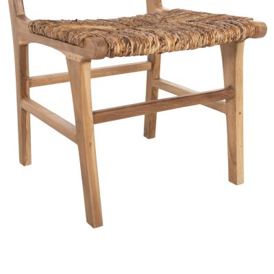 СТОЛ HM9399.11 ТИКОВО ДЪРВО С МАТИРАНЕ НА СЛАМА НА ОБЛЕГАЛКАТА И СЕДАЛКАТА НАТУРАЛЕН ЦВЯТ 51x60,5x88Hcm