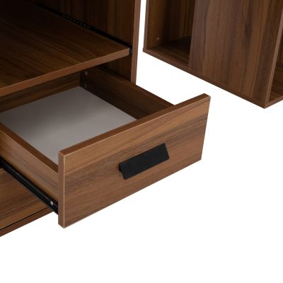 MELAMINE OFFICE DESK STATUS HM2026.03 WALNUT 120Χ55Χ76 cm.