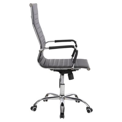 MANAGER'S OFFICE CHAIR BOSS HM1059.31 BLACK PU-CHROMED METAL FRAME AND BASE 54x57x110Hcm.