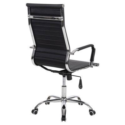 MANAGER'S OFFICE CHAIR BOSS HM1059.31 BLACK PU-CHROMED METAL FRAME AND BASE 54x57x110Hcm.