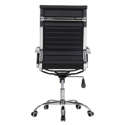 MANAGER'S OFFICE CHAIR BOSS HM1059.31 BLACK PU-CHROMED METAL FRAME AND BASE 54x57x110Hcm.