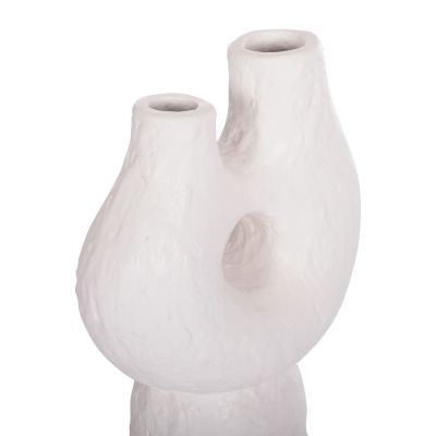DECORATIVE TABLE VASE NAMENTIS HM4665.02S TERRACOTA IN WHITE COLOR--26x15x32.5Hcm.