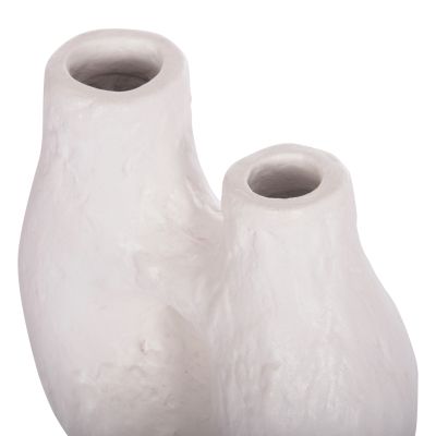 DECORATIVE TABLE VASE NAMENTIS HM4665.02S TERRACOTA IN WHITE COLOR--26x15x32.5Hcm.