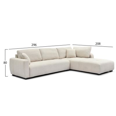 CORNER SOFA REVERSIBLE MEDEL HM3288.02 ECRU P.E. FABRIC 296x208x80Hcm.
