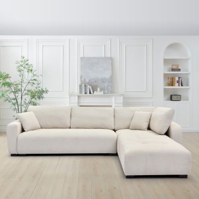 CORNER SOFA REVERSIBLE MEDEL HM3288.02 ECRU P.E. FABRIC 296x208x80Hcm.