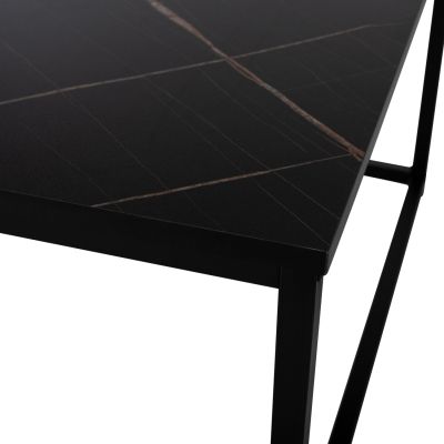 COFFEE TABLE BRAYLEN HM8942.13 SQUARE WITH MELAMINE BLACK MARBLE LOOK 75x75x43Hcm.