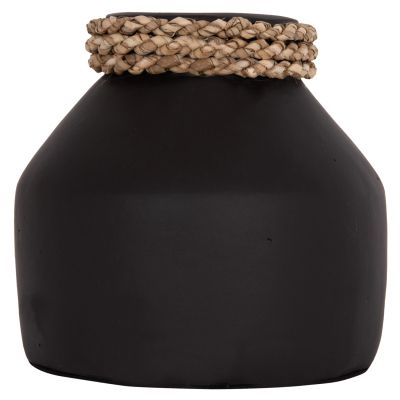 TABLE DECORATIVE VASE CAMMER HM4687.01XS TERRACOTA IN BLACK--Φ16x15Hcm.