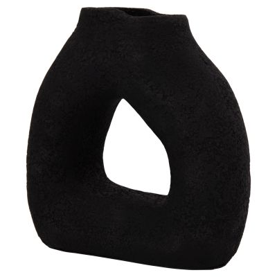 TABLE DECORATIVE VASE DECANT HM4667.01S TERRACOTA IN BLACK--17.5x6.5x17Hcm.
